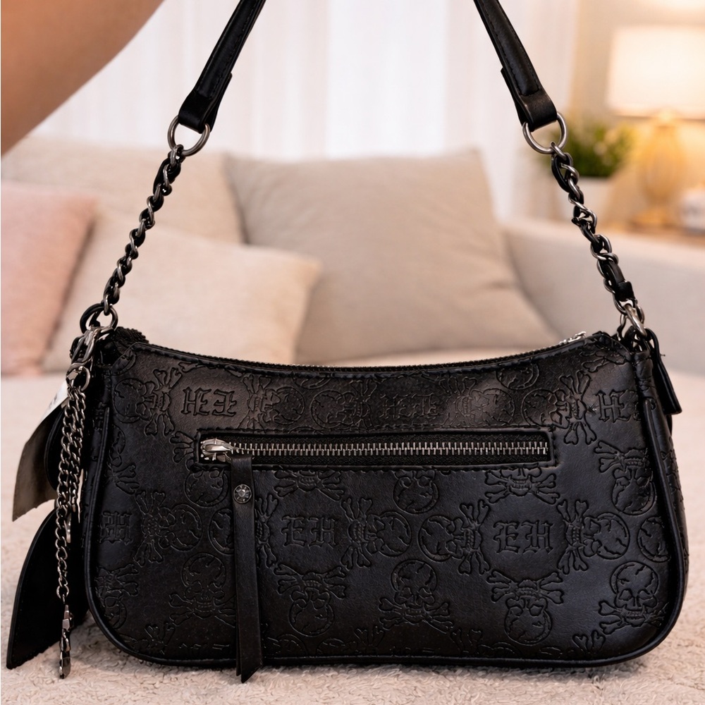 Ed Hardy Black Embellished Crossbody Bag - Picture 2 of 3